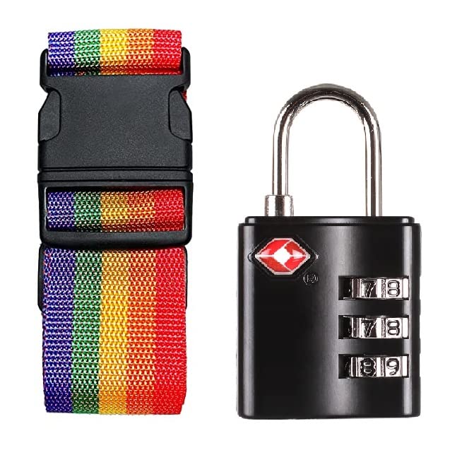 Inditradition Popular Combo TSA Accepted 3Digit Luggage Lock & Nylon