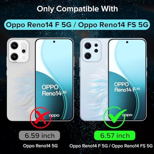 ivoler 2 Piezas Cristal Vidrio Templado Protector de Pantalla para OPPO Reno 14 FS 5G / OPPO Reno 14F 5G, con 2 Piezas Protector de Lente de Cámara, 9H Dureza, Antiarañazos, Sin Burbujas - imagen 2