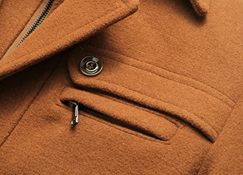 Image of chouyatou Men's Winter Stylish Wool Blend Single Breasted Military Peacoat