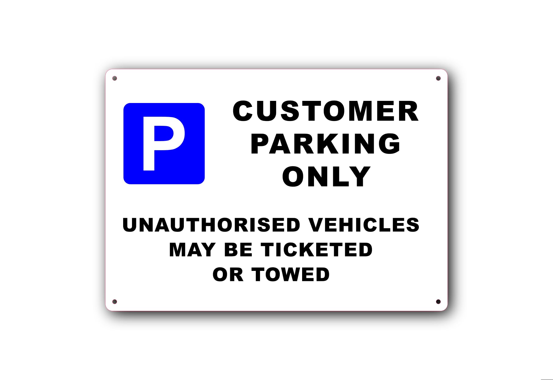Customer Parking Only Sign | A4 Aluminium Composite | Pre-Drilled & Weatherproof