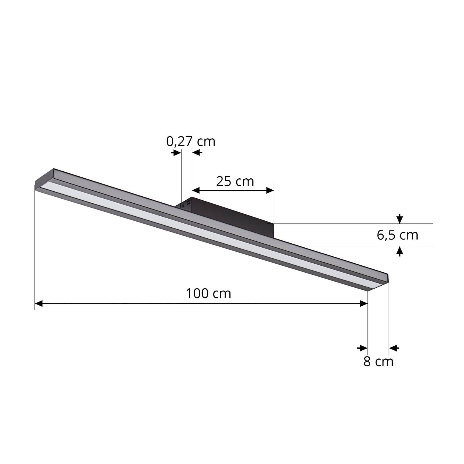 Lucande LED Smart Home Deckenlampe dimmbar mit Leselampe (Modern) in Schwarz aus Metall (1 flammig,) - Deckenleuchte Lampe Wohnzimmerleuchte