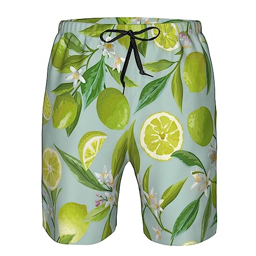 Lime Citrus Fruit Men's Swim Trunks Swim Shorts Board Shorts Swimsuit Swimwear Bathing Suit Funny Men's Beach Shorts4