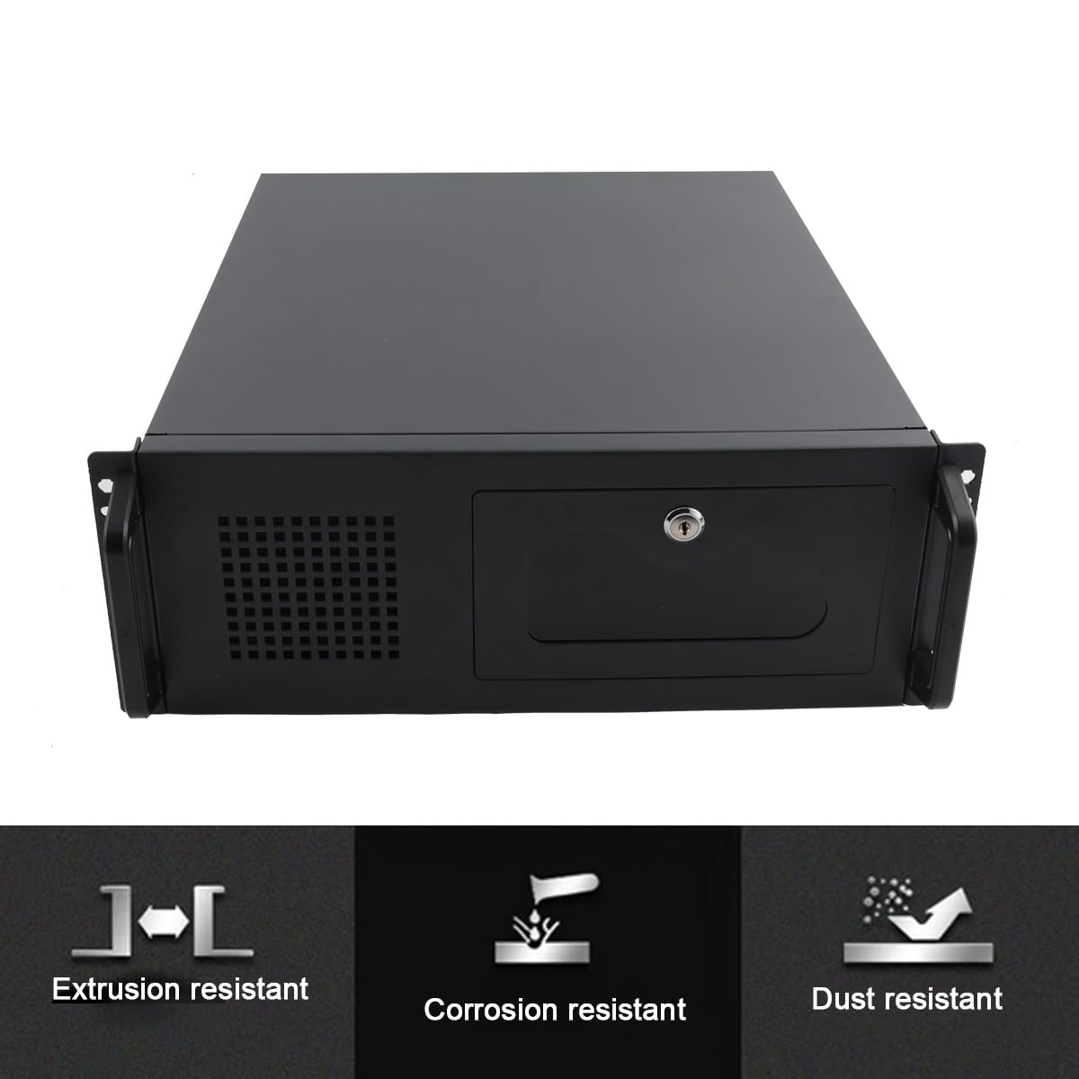 Chassis Server 4U Rackmount, Armadio di Rete 4U per Server, Compatibile con Schede Madri ATX/M-ATX/Mini-ITX, 7 Alloggi HDD 3,5" + 2 Alloggi 5,25", 7 Slot PCI, Raffreddamento 120mm