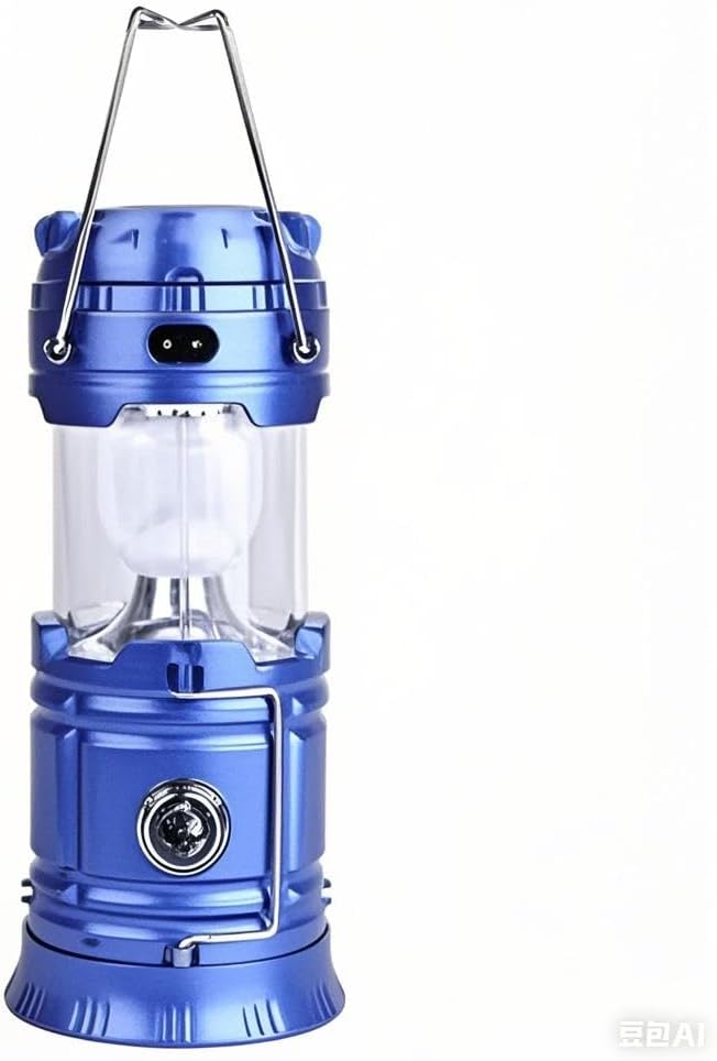 KINGCOO Solar Camping Latern Light with Fan Portable Portable Bright Solar Rechargeable Outdoor Flashlight Tent Light with USB Power Bank for Hiking, Hunting, Camping, Picnicking (Blue)