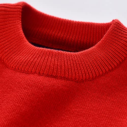 Toddler Kids Sweaters Baby Boys Girls Knit Sweater Warm Long Sleeve Crew Neck Pullover (Dark Blue, 5-6 Years)4