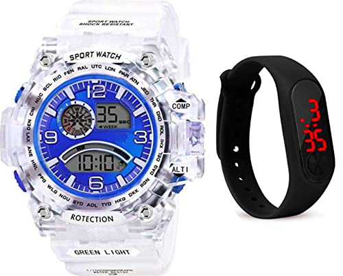 Image of FROZIL Shockproof Multi-Functional Multicolor Strap Waterproof Digital Sports Watch for Men's Kids Watch for Boys