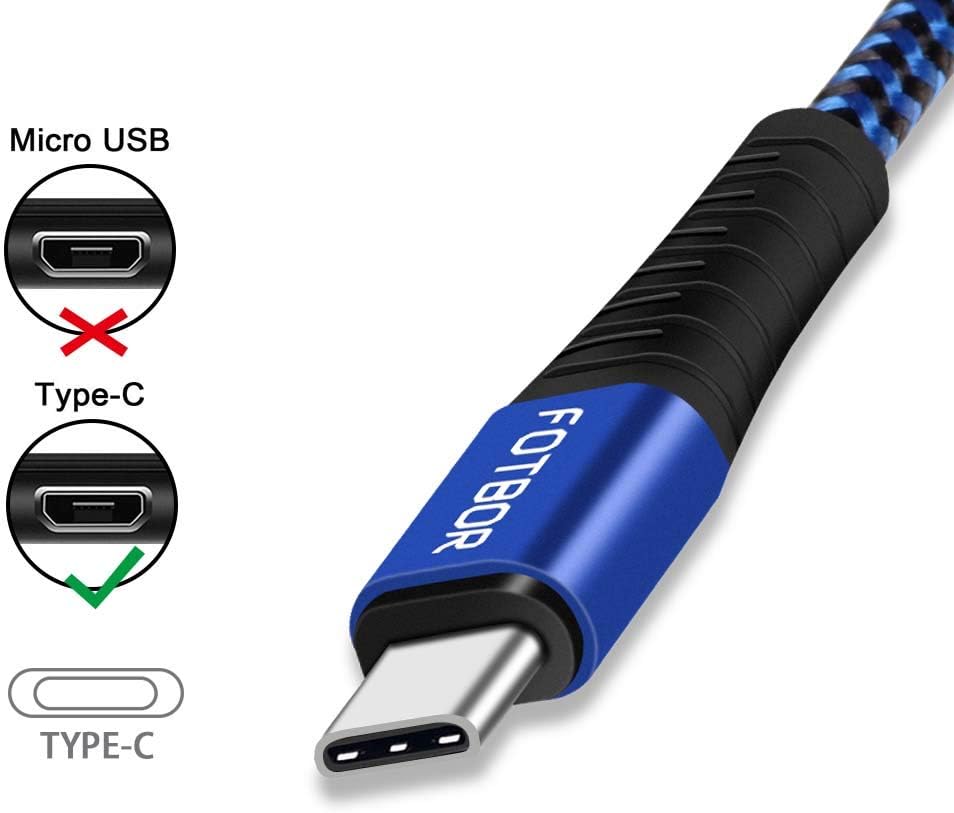 Top Rated USB Type C Charger for Motorola Moto G Power/G Stylus/G Play/One 5G ACE / G7 Plus / Z2 Force / G6 Plus / G7 Play / G7 Plus / E5 Plus, Nylon Braided Fast Charging Cable Cord (3 Pack 10FT 6FT 3FT)