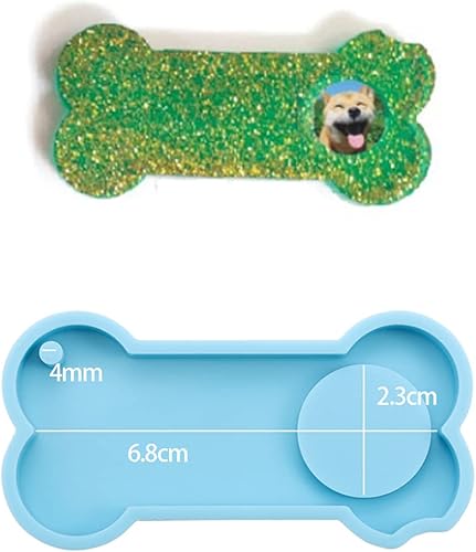 Miniatura 2 de AGCFABS 1-2 unidadespaquete de colgantes de hueso de perro, molde de silicona con forma de pata de mascota, etiqueta colgante de foto de mascotas,