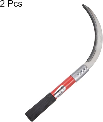 Miniatura 3 de HARFINGTON 2 piezas de hoz de limpieza de cepillo de 6 pulgadas con hoja dentada de acero al carbono forjado y mango de plástico negro, cuchillo