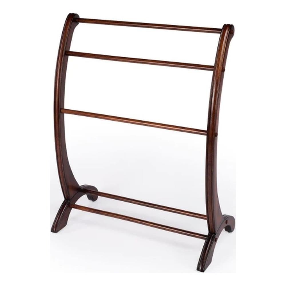 BOWERY HILL Transitional Wood Plantation Blanket Stand in Brown