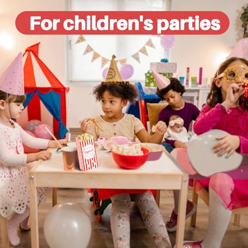 maqihan 100 popcorn bags individual servings - disposable paper popcorn bags party pop corn sleeves bulk carnival halloween christmas gift favor treat bolsas para palomitas movie night supplies
