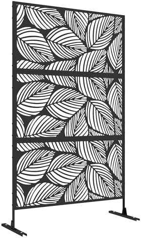 Outsunny Outdoor Screen Room Divider with 3 Pieces Large Leaf Pat...