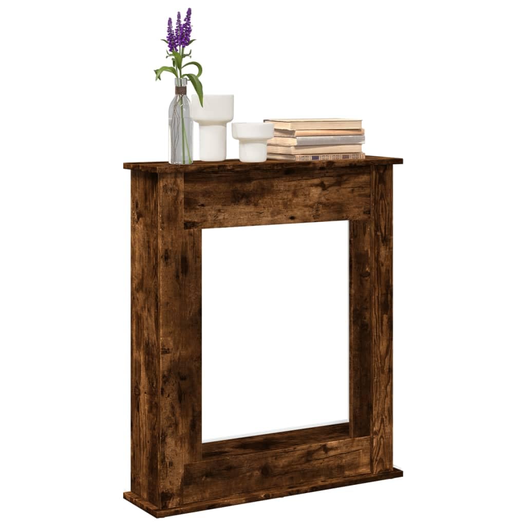 Lechnical Cornice per Camino Rovere Fumo 75x20x87,5 cm in Truciolato,Cornice per Camino,Cornice Decorativa Caminetto -854584