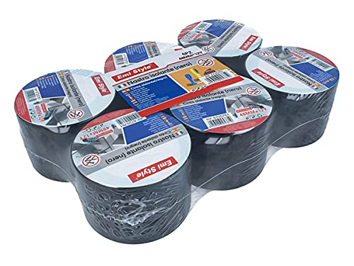 LEDLUX 6 Rotoli Nastro Isolante Largo, 48mm X 12m
