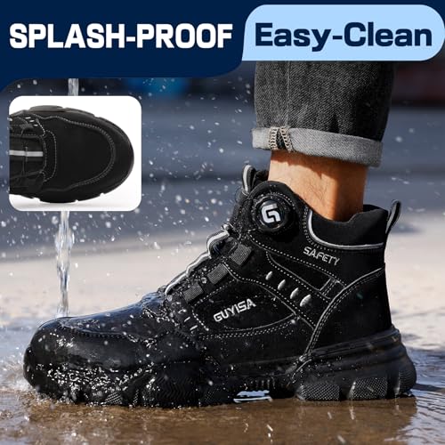 Image of GUSAYEX Steel Toe Boots for Men Lightweight Work Utility Safety Boots