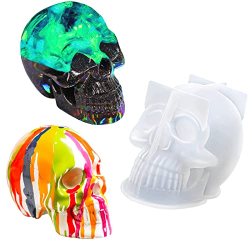Moule à Bougie Tête De Crâne 3D, Fabrication De Bougie Moule Halloween, Moule à Bougie en...