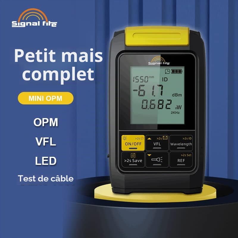 Signal fire Mesureur de puissance optique Lumière rouge Niveau professionnel tout-en-un OPM rechargeable avec stylo fibre Testeur d'atténuation de réseau multifonctionnel 4-en-1 20 milliwatt