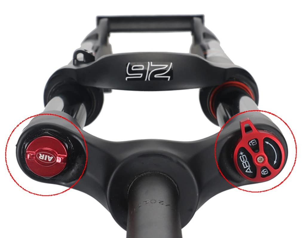 Widelce z zawieszeniem pneumatycznym do roweru górskiego 26/27,5/29 MTB widelec hamulec tarczowy przedni 1-1/8 9 mm QR 120 mm podróżny ultralekki HL (kolor: zielony, rozmiar 26 cali)