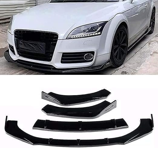 DRYFAL Voiture Becquets Avant pour Audi TT RS 2004-2019 Spoiler Becquet lèvre Pare Chocs inférieur Une Anticollision Armatures Caisse