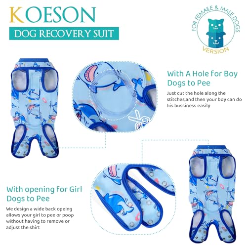 Image of KOESON Lightweight & Soft Surgery Recovery Suit for Large Dogs Female Male