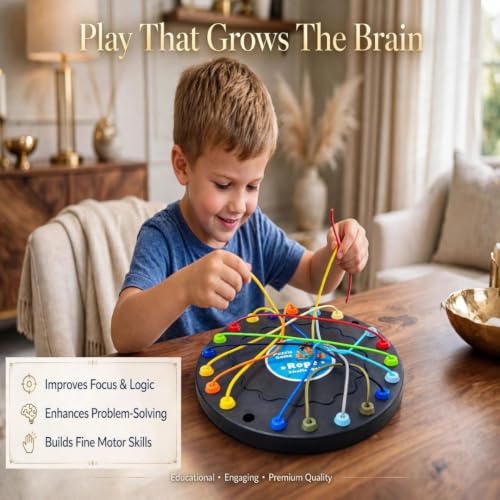 Image of Awestuffs Rope Untangling Puzzle Game Challenge for Kids & Adults | Develops Fine Motor Skills & Cognitive Learning | Educational Strategy Toy for Family, Travel & Party Fun