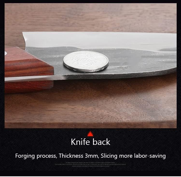 Meat Cleaver,Cleaver Knife Handmade Forged 5Cr15Mov Mini Kitchen Knife Cheese Knife Cleaver Knife Slicing Knife Outdoor Camping Knives Cutter with sheath