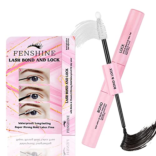 Fenshine Lash Glue Lash Bond and Seal Lash Glue Eyelash Glue for False Eyelashes (Bond and Seal, 5g+50g)