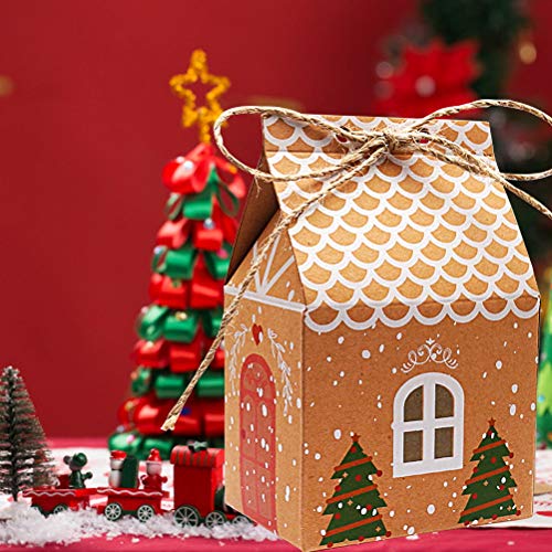 20 Pièces Sacs Cadeaux de Noël, Boîtes de Cadeaux en Carton de Noël Boîtes de Bonbons de Noël pour Biscuits Cupcake Bonbons Chocolats de Noël pour Bricolage Décoration de Noël - Image 7