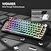 Womier Pudding Keycaps, Black PBT Keycaps 60 65 75 100 Percent 130 Keys, Shine Through Key Cap, OEM Profile for MX-stem Switches Keyboard Caps-Black