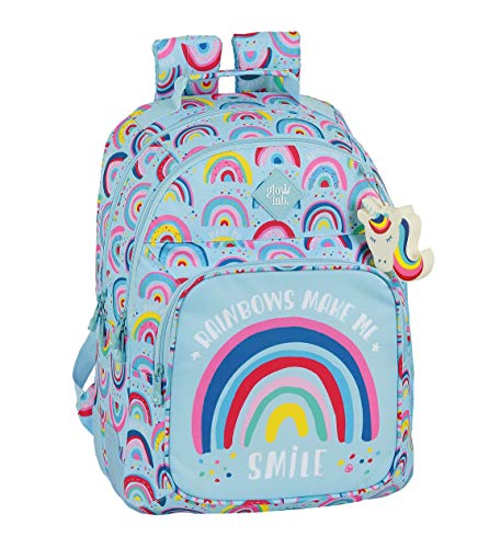 Safta Mochila Escolar de Glowlab  320x150x420mm  Multicolor  Rainbow