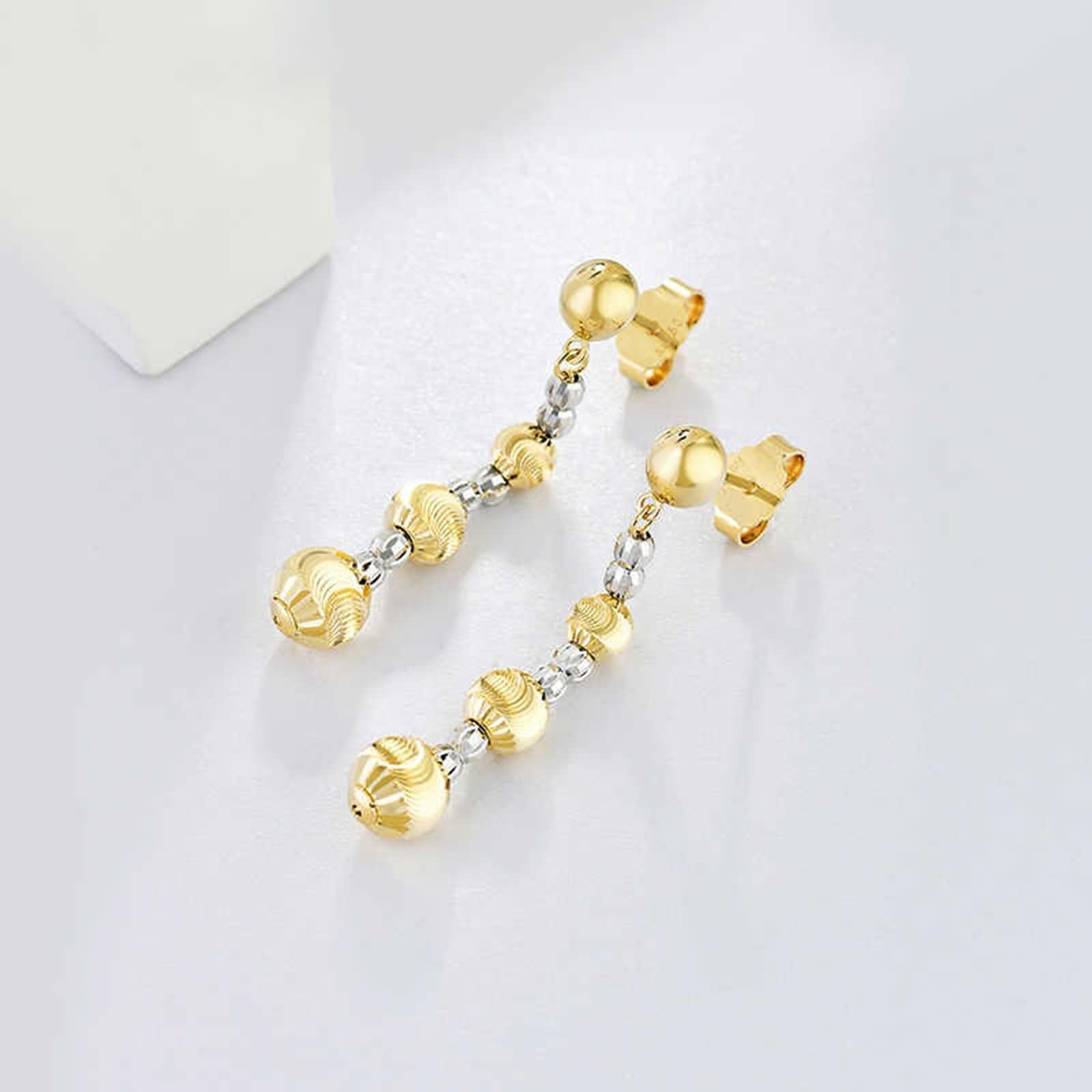 Ohrringe Hochzeit für Damen 9K / 14K / 18K Gold, Perle, Ohrringe Gold Silber Damen