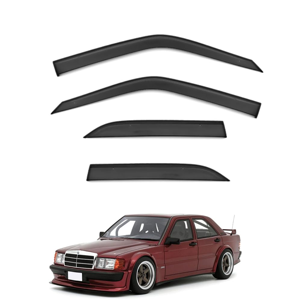 QOEMRHELT 4pc Set In-Channel Wind Deflectors, for Mercedes-Benz 190E W201 1982-1994 Window Visors Rain Guards Vent Visors Rain & Sun Protection,Car Accessories