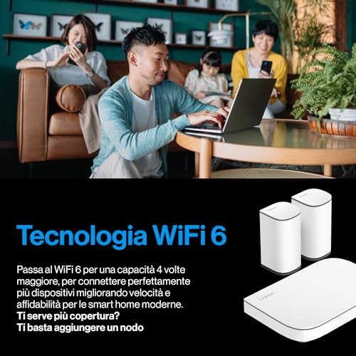 Velop Micro WiFi 6 mesh dual-band, Router WiFi 6, Velocità max 3 Gbps, portata 465 m2, per oltre 150 dispositivi, Sostituisce extender e router, confezione da 3 - Router - Immagine 4