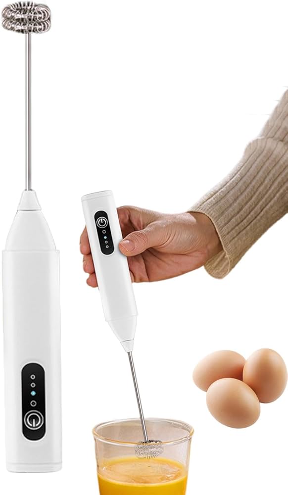 Espumador de leche manual,Espumador de leche manual,Fabricante de espuma portátil de 3 velocidades | Máquina de espuma recargable para preparación rápida, licuadora para bebidas : Amazon.es: Hogar y cocina
