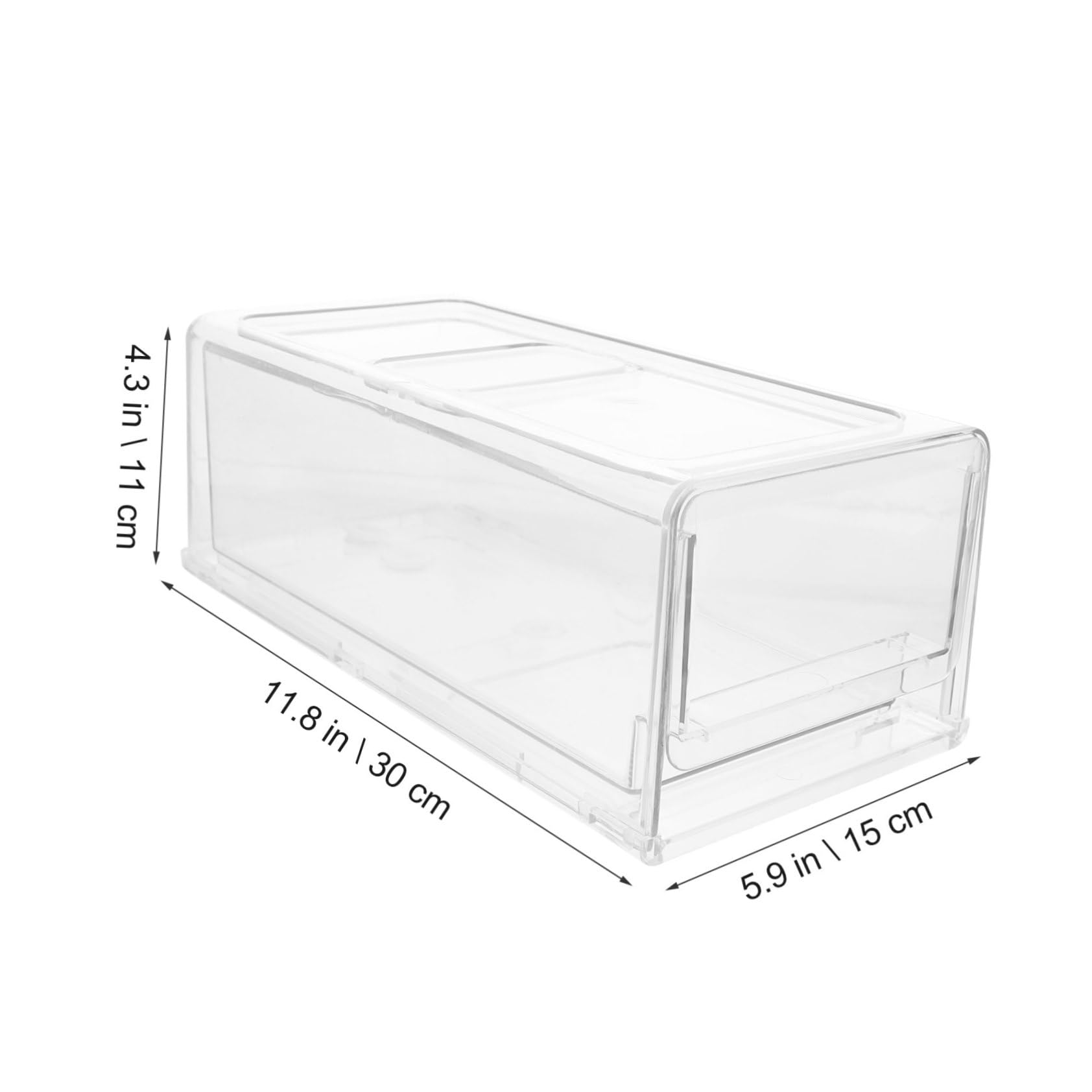POPETPOP Organizer Frigorifero Impilabile con Cassetto Trasparente Contenitore Stoccaggio per Alimenti Scatola Immagazzinaggio per Frigorifero Design e