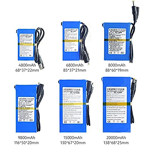 RitzyRose 12 V, 12,6 V, 4800 mAh, 6800 mAh, 9800 mAh, 15000 mAh, 2000 mAh, lithium-ion batterij, DC, oplaadbaar met BMS… - Image 5