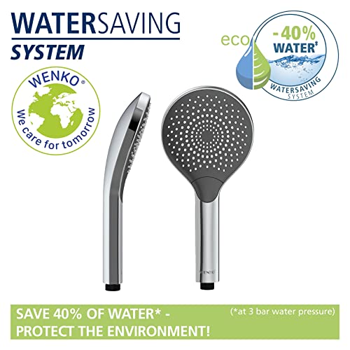 Cabezal de ducha de mano universal WENKO Ø12 cm de ABS cromado para grifo de bañera 3