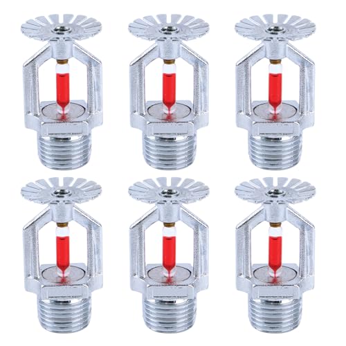 6-Pcs-Fire-Sprinkler-Head-12-NPT-15568C-Pendent-Type-Spray 6 Pcs Fire Sprinkler Head, 1/2” NPT 155℉(68°C) Pendent Type Spray - Image 1
