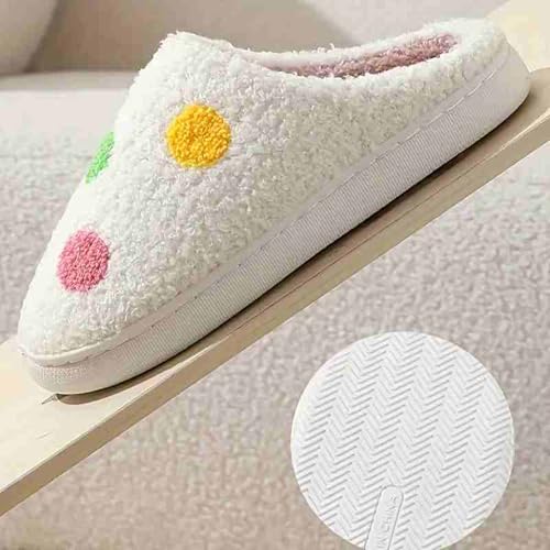 Colorful Heart Pattern Winter Slippers Soft Sole Warm Indoor Slippers, Non-slip Mute Cozy Shoes4