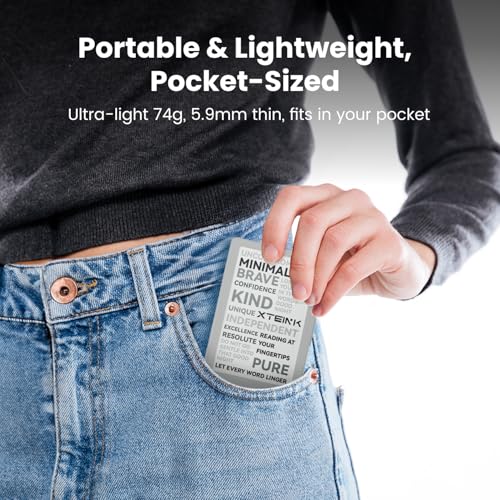 Image of XTEINK X4 E-Book Reader, 4.3 inch Portable Pocket E-Ink eReader with Physical Page-Turn Buttons, Ultra-Thin 0.23 inch&2.72 oz, Magnetic-Ready Design, Distraction-Free Reading, 16GB Storage, Space Black