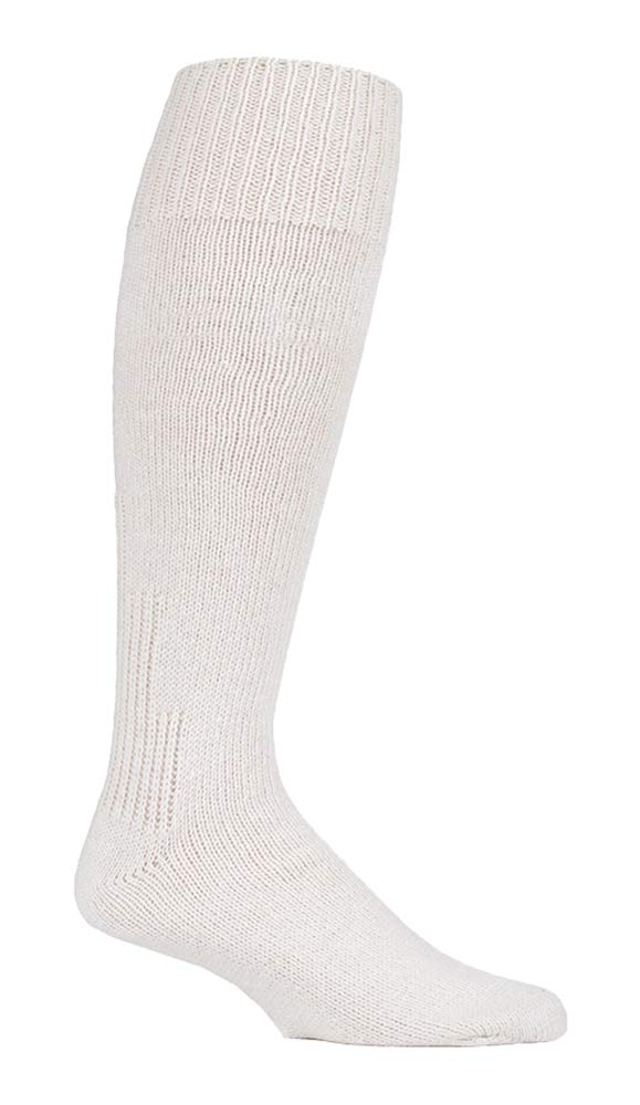 David James Men's Cream Knee High Wool Rich Fishermans biking Socks 6-11uk, 39-45 eur
