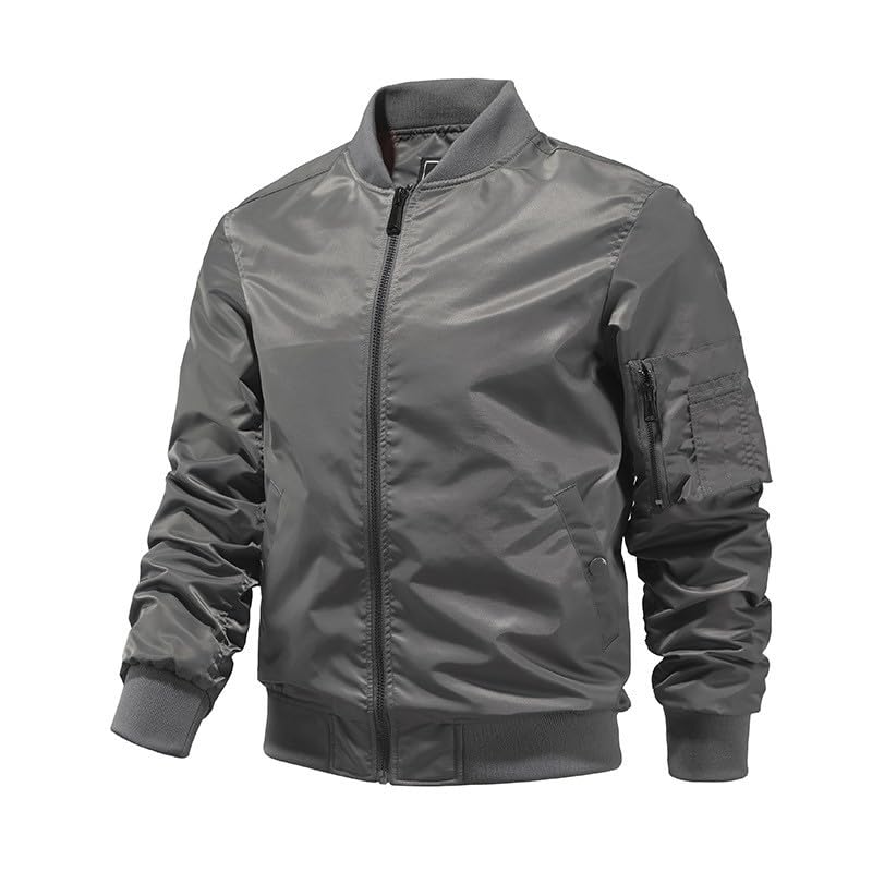 Veste design pour homme veste d'hiver lourde MA-1 grise taille M zippée chaude