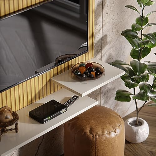 Painel Pra Tv Sala/Quarto Até 32 Polegadas Smart Plus Madri - Ripado Off White