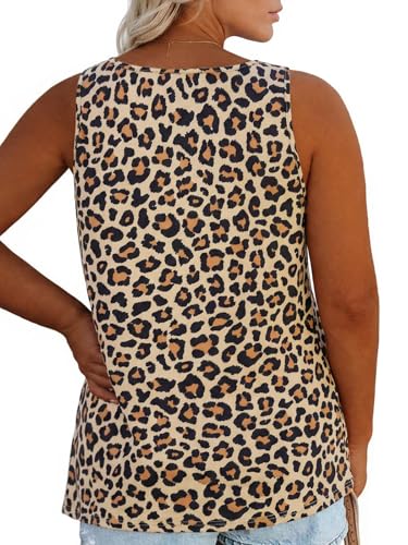 Image of Womens Plus Size Tank Tops Summer Button Down Henley Shirts Sleeveless Tops