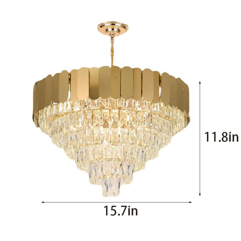 Suspension cristal multicouche base E14 éclairage 3 couleurs - 7