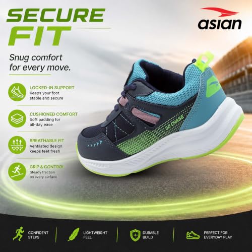 Image of ASIAN Boy's ADVENTURE-03-KIDS Sport Running & Walking Shoes with Ultra Bounce Technology Lightweight Synthetic Upper EVA Outsole Casual Lace-Up Shoes for Kid's & Boy's