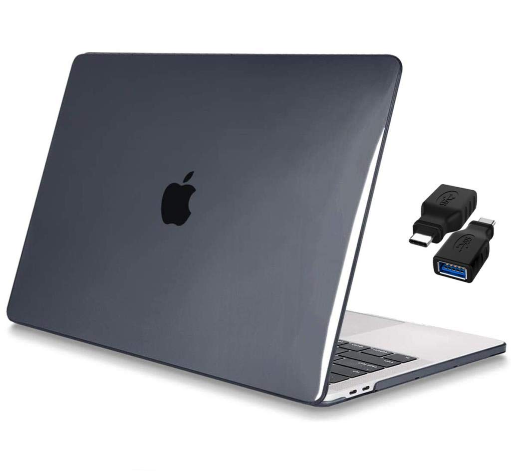 CODEGEN Apple 13 Macbook Pro M2 A2686 Kristal Siyah Kılıf Koruyucu + Usb Çevirici