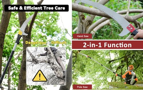 Image of HiFam Garden Pruning Saw | Tree Pruner With Extendable Pole Fixing Slot (Without Pole) | Pole Saws for Tree Trimming | Curved Hooked Blade Hand Saw | Remove Unwanted Branches In Your Garden |