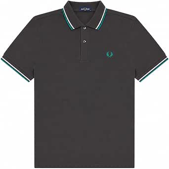 Fred Perry Men's Twin Tipped Polo Shirt Anchor Grey/Light Ice/Sport Green