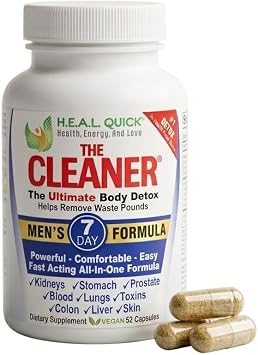 The Cleaner Detox, 52 Capsules, Powerful 7-Day Men Formula, Complete Cleansing Formula for Men, Support Digestive Health